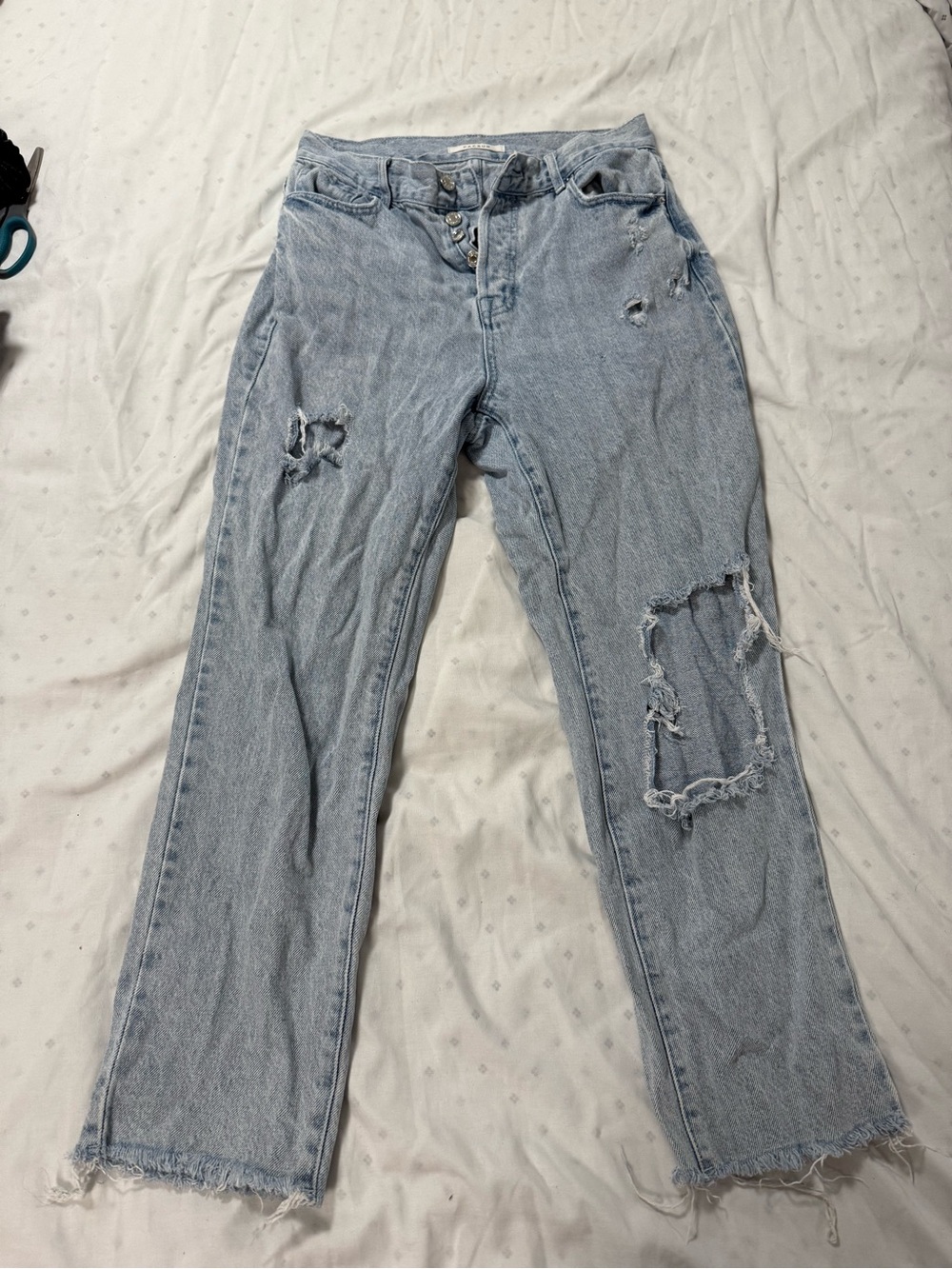 PacSun Light Wash Ripped Straight Leg Jeans